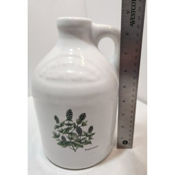 Vtg Harris Potteries Chicago White Stoneware 1/2 Gal Jug Peppermint French Chic - Picture 9 of 10